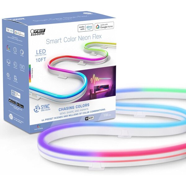 Feit Electric Retroiluminación de TV inteligente con cámara de sincronización de color, cinta LED de 11.5 pies para televisores de 55 a 85 pulgadas, retroiluminación Wi-Fi que cambia de color RGB, 12 - Image 26