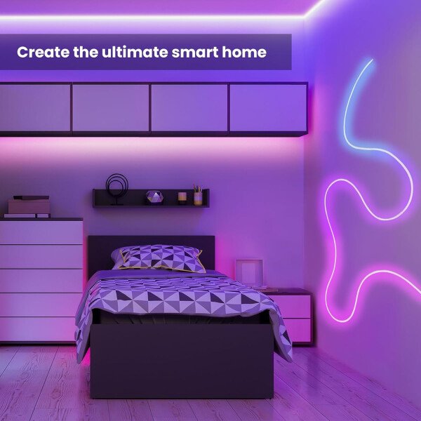 Feit Electric Retroiluminación de TV inteligente con cámara de sincronización de color, cinta LED de 11.5 pies para televisores de 55 a 85 pulgadas, retroiluminación Wi-Fi que cambia de color RGB, 12 - Image 31