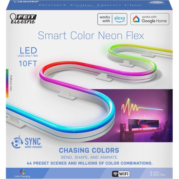 Feit Electric Retroiluminación de TV inteligente con cámara de sincronización de color, cinta LED de 11.5 pies para televisores de 55 a 85 pulgadas, retroiluminación Wi-Fi que cambia de color RGB, 12 - Image 35