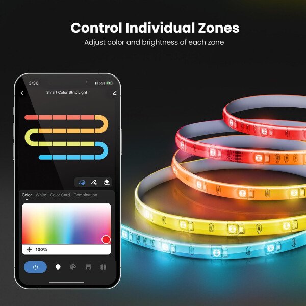 Feit Electric Retroiluminación de TV inteligente con cámara de sincronización de color, cinta LED de 11.5 pies para televisores de 55 a 85 pulgadas, retroiluminación Wi-Fi que cambia de color RGB, 12 - Image 39