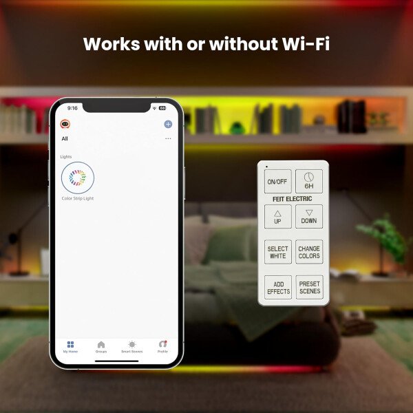 Feit Electric Retroiluminación de TV inteligente con cámara de sincronización de color, cinta LED de 11.5 pies para televisores de 55 a 85 pulgadas, retroiluminación Wi-Fi que cambia de color RGB, 12 - Image 41