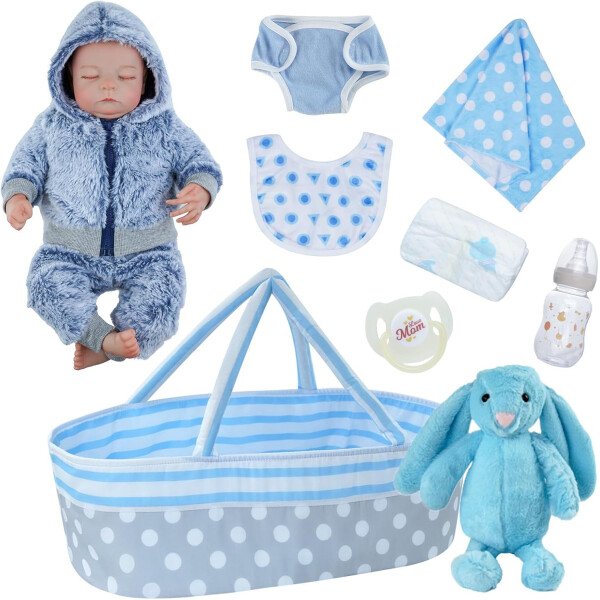 BABESIDE Muñecas realistas de bebé Reborn para niños, 17 pulgadas, con sensación de bebé real, muñecas de bebé recién nacidas, muñecas de cuerpo completo de vinilo con juguetes y caja de regalo para - Image 15