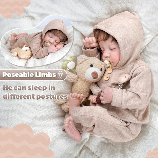 BABESIDE Muñecas realistas de bebé Reborn para niños, 17 pulgadas, con sensación de bebé real, muñecas de bebé recién nacidas, muñecas de cuerpo completo de vinilo con juguetes y caja de regalo para - Image 20