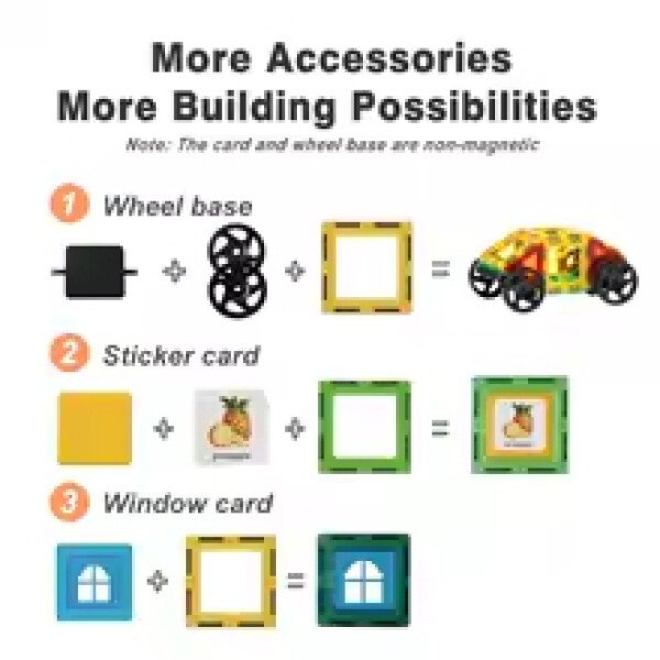 Magplayer-Juego de bloques de construcción magnéticos para niños, azulejos magnéticos, juego educativo Montessori, juguetes para chico, niño y niña, regalo - Imagen 2