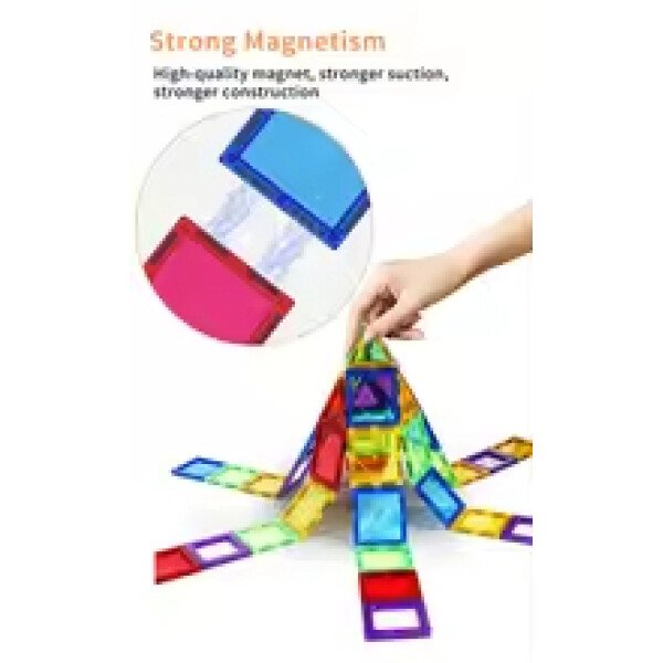 Magplayer-Juego de bloques de construcción magnéticos para niños, azulejos magnéticos, juego educativo Montessori, juguetes para chico, niño y niña, regalo - Imagen 5