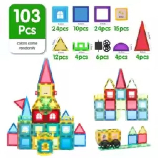 Magplayer-Juego de bloques de construcción magnéticos para niños, azulejos magnéticos, juego educativo Montessori, juguetes para chico, niño y niña, regalo - Imagen 11