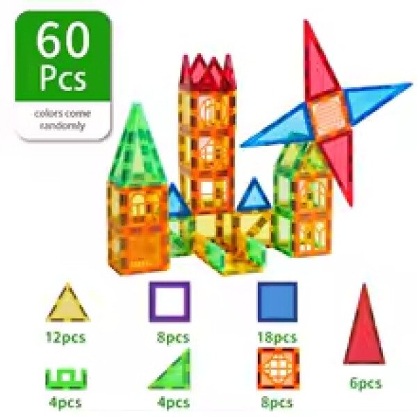 Magplayer-Juego de bloques de construcción magnéticos para niños, azulejos magnéticos, juego educativo Montessori, juguetes para chico, niño y niña, regalo - Imagen 12