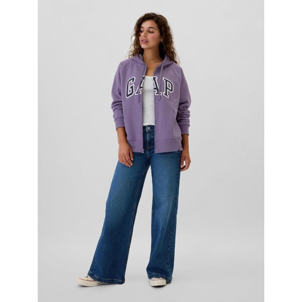 GAP Women's Logo Hoodie Hooded Full Zip Sweatshirt - Image 4