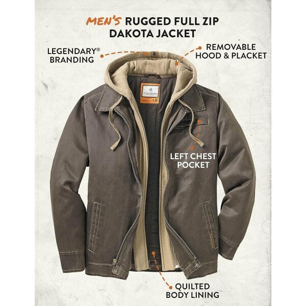 Legendary Whitetails Dakota Jacket Full Zip Up Winter Coat - Imagen 6