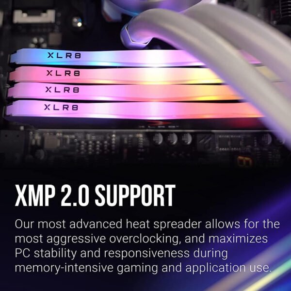 PNY XLR8 Gaming 32GB (2x16GB) DDR4 DRAM 3200MHz (PC4-25600) CL16 1.35V RGB Dual Channel Desktop Memory (DIMM) - MD32GK2D4320016XRGB - Imagen 5