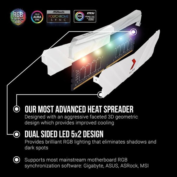PNY XLR8 Gaming 32GB (2x16GB) DDR4 DRAM 3200MHz (PC4-25600) CL16 1.35V RGB Dual Channel Desktop Memory (DIMM) - MD32GK2D4320016XRGB - Imagen 12