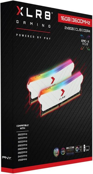 PNY XLR8 Gaming 32GB (2x16GB) DDR4 DRAM 3200MHz (PC4-25600) CL16 1.35V RGB Dual Channel Desktop Memory (DIMM) - MD32GK2D4320016XRGB - Imagen 13