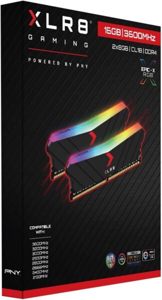 PNY XLR8 Gaming 32GB (2x16GB) DDR4 DRAM 3200MHz (PC4-25600) CL16 1.35V RGB Dual Channel Desktop Memory (DIMM) - MD32GK2D4320016XRGB - Imagen 23