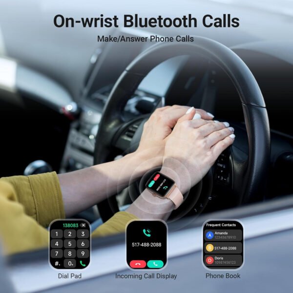 Fitpolo Reloj inteligente para hombres y mujeres, monitor de fitness con pantalla táctil de 1.85 pulgadas, hacer/responder llamadas, monitor SpO2 de frecuencia cardíaca, impermeable IP68, reloj - Imagen 14