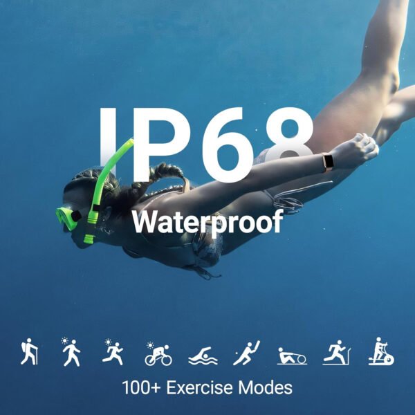 Fitpolo Reloj inteligente para hombres y mujeres, monitor de fitness con pantalla táctil de 1.85 pulgadas, hacer/responder llamadas, monitor SpO2 de frecuencia cardíaca, impermeable IP68, reloj - Imagen 16