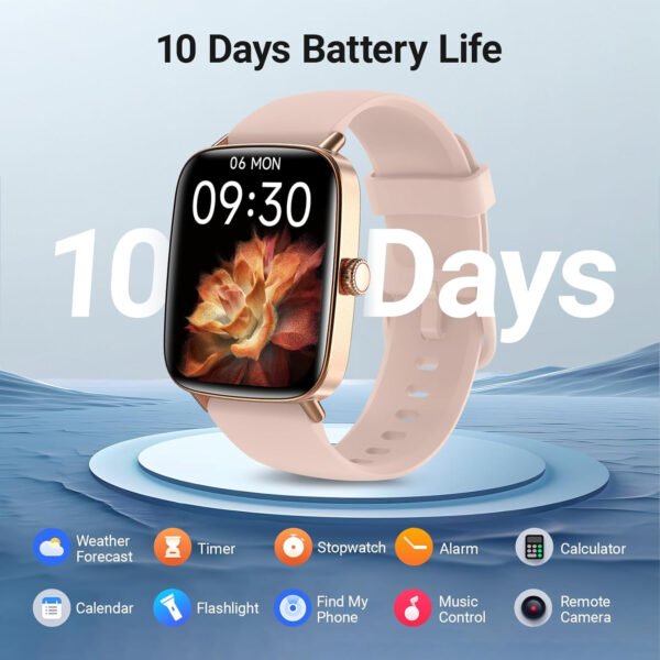 Fitpolo Reloj inteligente para hombres y mujeres, monitor de fitness con pantalla táctil de 1.85 pulgadas, hacer/responder llamadas, monitor SpO2 de frecuencia cardíaca, impermeable IP68, reloj - Imagen 17