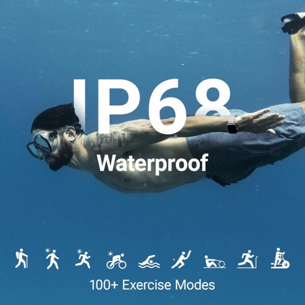 Fitpolo Reloj inteligente para hombres y mujeres, monitor de fitness con pantalla táctil de 1.85 pulgadas, hacer/responder llamadas, monitor SpO2 de frecuencia cardíaca, impermeable IP68, reloj - Imagen 25