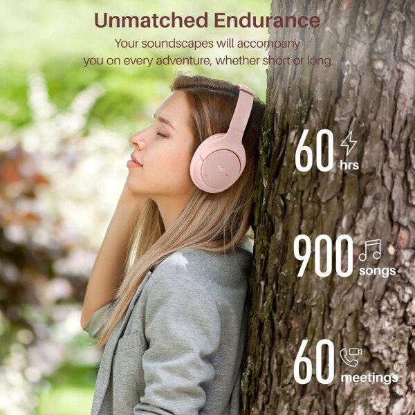 TOZO HT2 Auriculares híbridos con cancelación activa de ruido, auriculares inalámbricos Bluetooth sobre la oreja, tiempo de reproducción de 60 horas, ecualizador personalizado de audio de alta - Imagen 17
