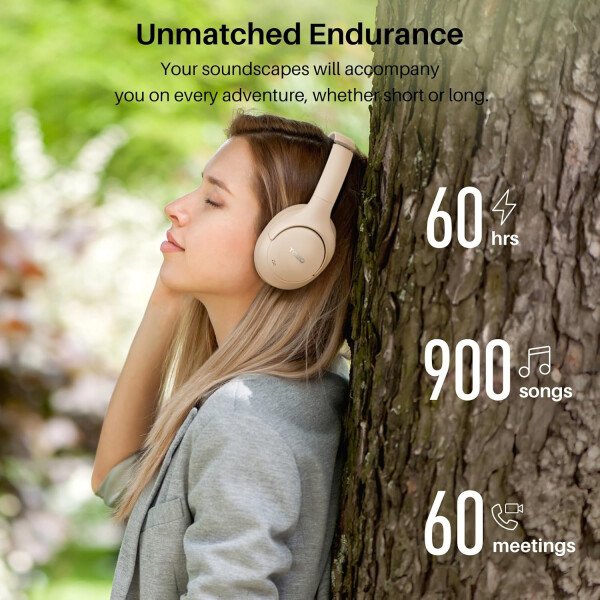 TOZO HT2 Auriculares híbridos con cancelación activa de ruido, auriculares inalámbricos Bluetooth sobre la oreja, tiempo de reproducción de 60 horas, ecualizador personalizado de audio de alta - Imagen 22
