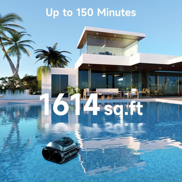 WYBOT OS7010C - Aspiradora robot de piscina C1, limpiador de piscina inalámbrico 4 en 1, 180 minutos hasta 1,614 pies cuadrados, soporte de aplicación inteligente, limpieza automática de paredes y - Image 7