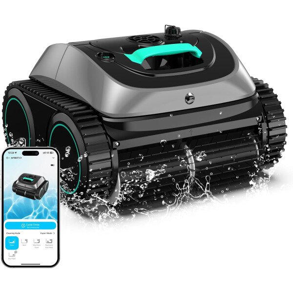 WYBOT OS7010C - Aspiradora robot de piscina C1, limpiador de piscina inalámbrico 4 en 1, 180 minutos hasta 1,614 pies cuadrados, soporte de aplicación inteligente, limpieza automática de paredes y - Image 9