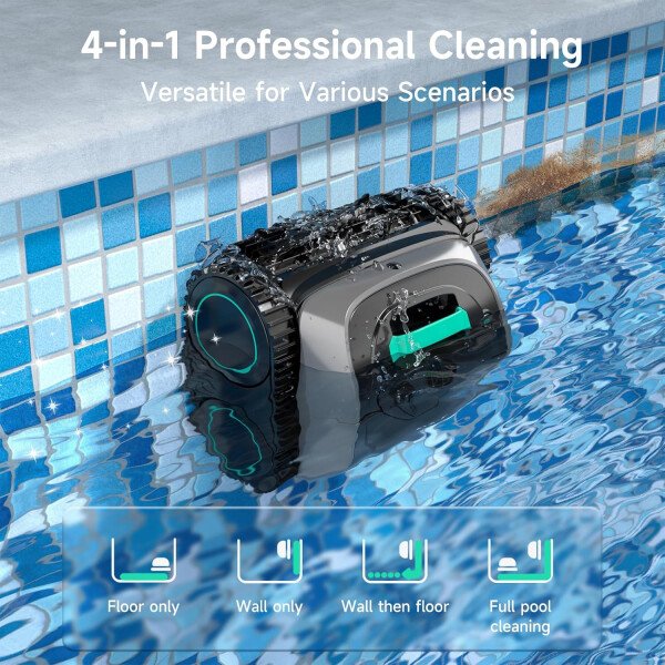 WYBOT OS7010C - Aspiradora robot de piscina C1, limpiador de piscina inalámbrico 4 en 1, 180 minutos hasta 1,614 pies cuadrados, soporte de aplicación inteligente, limpieza automática de paredes y - Image 12