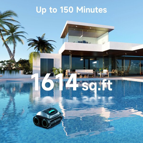 WYBOT OS7010C - Aspiradora robot de piscina C1, limpiador de piscina inalámbrico 4 en 1, 180 minutos hasta 1,614 pies cuadrados, soporte de aplicación inteligente, limpieza automática de paredes y - Image 15