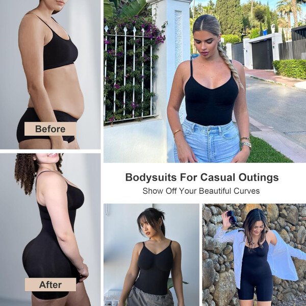 SHAPERX - Body tipo faja moldeadora para mujer, con control de abdomen, sin costuras, para moldear la cintura, compresión del cuerpo - Image 5