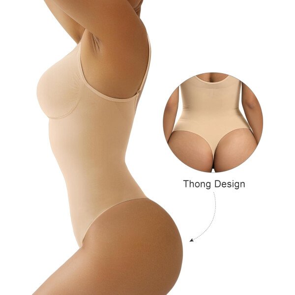 SHAPERX - Body tipo faja moldeadora para mujer, con control de abdomen, sin costuras, para moldear la cintura, compresión del cuerpo - Image 8