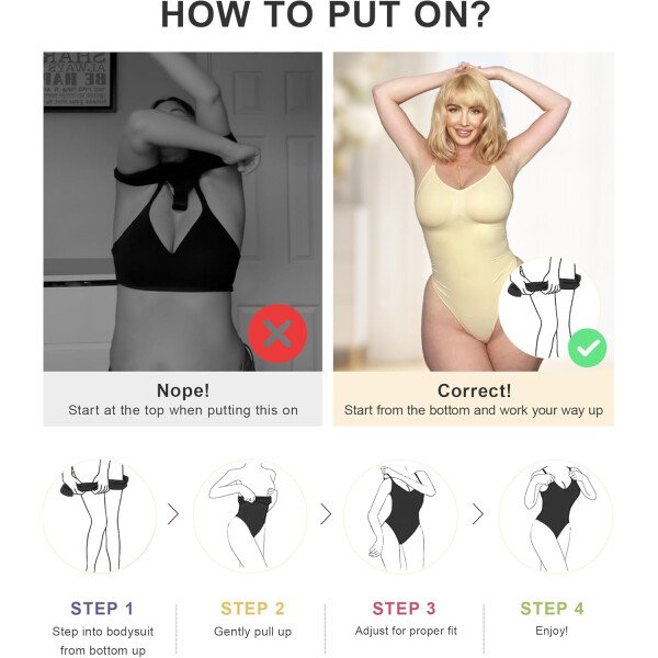 SHAPERX - Body tipo faja moldeadora para mujer, con control de abdomen, sin costuras, para moldear la cintura, compresión del cuerpo - Image 11