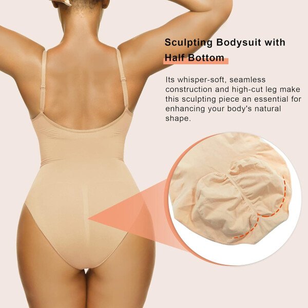 SHAPERX - Body tipo faja moldeadora para mujer, con control de abdomen, sin costuras, para moldear la cintura, compresión del cuerpo - Image 14