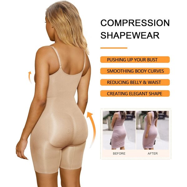 SHAPERX - Body tipo faja moldeadora para mujer, con control de abdomen, sin costuras, para moldear la cintura, compresión del cuerpo - Image 23