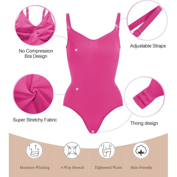 SHAPERX - Body tipo faja moldeadora para mujer, con control de abdomen, sin costuras, para moldear la cintura, compresión del cuerpo - Image 26