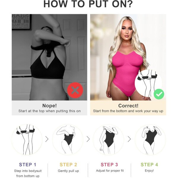 SHAPERX - Body tipo faja moldeadora para mujer, con control de abdomen, sin costuras, para moldear la cintura, compresión del cuerpo - Image 28