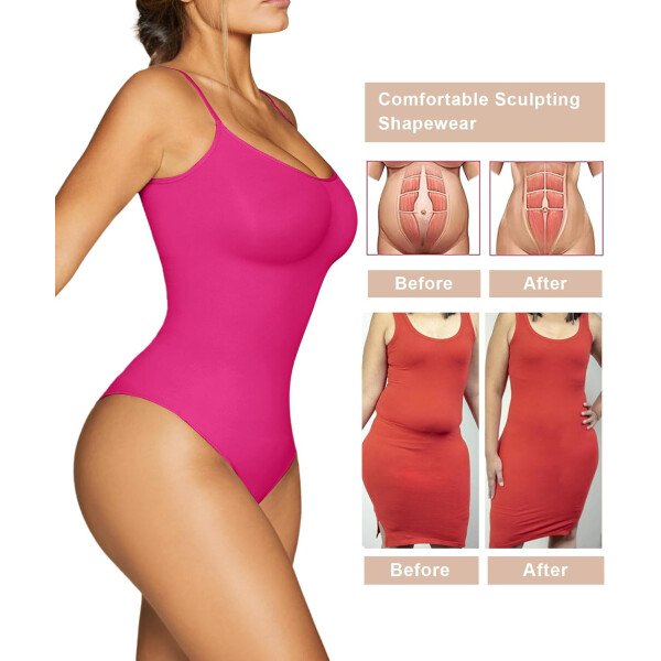 SHAPERX - Body tipo faja moldeadora para mujer, con control de abdomen, sin costuras, para moldear la cintura, compresión del cuerpo - Image 29