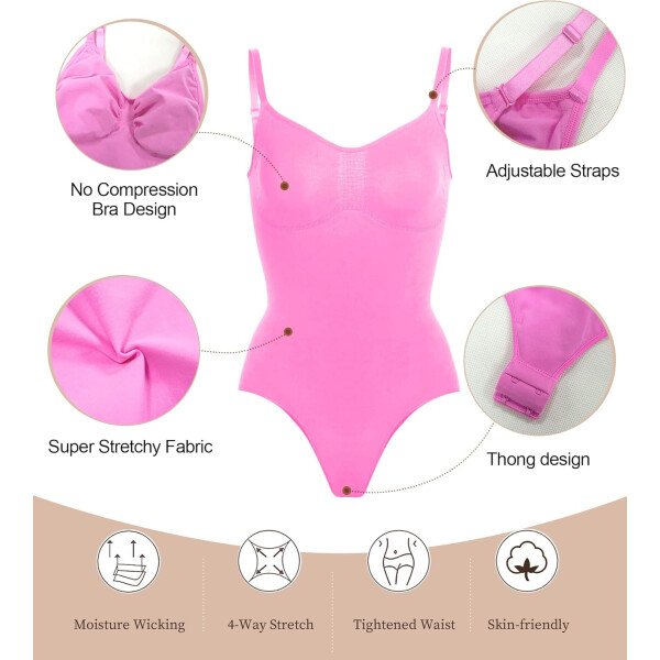 SHAPERX - Body tipo faja moldeadora para mujer, con control de abdomen, sin costuras, para moldear la cintura, compresión del cuerpo - Image 38
