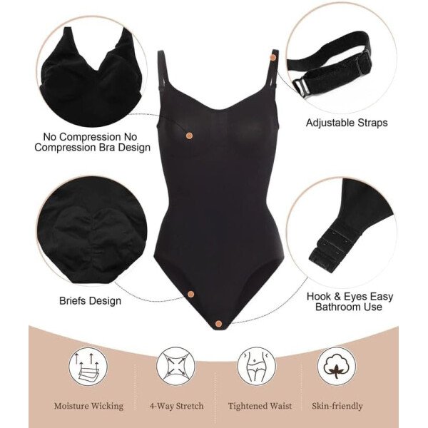 SHAPERX - Body tipo faja moldeadora para mujer, con control de abdomen, sin costuras, para moldear la cintura, compresión del cuerpo - Image 51