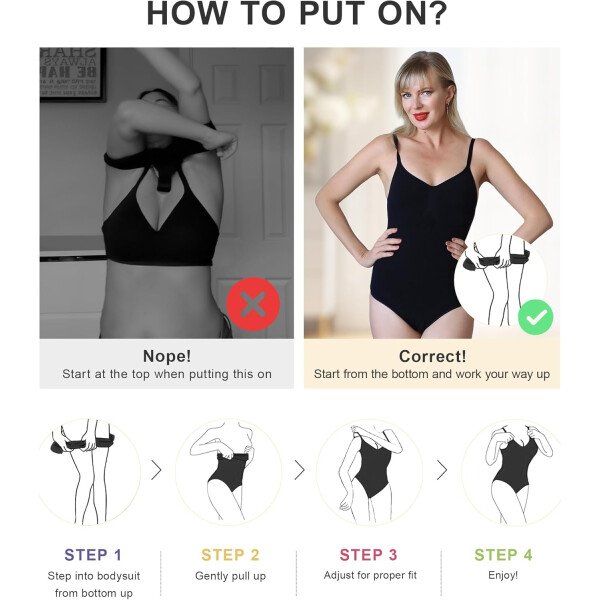 SHAPERX - Body tipo faja moldeadora para mujer, con control de abdomen, sin costuras, para moldear la cintura, compresión del cuerpo - Image 52
