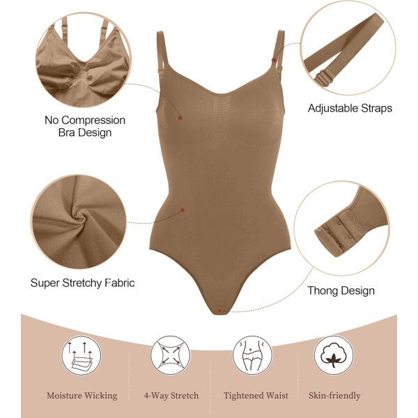 SHAPERX - Body tipo faja moldeadora para mujer, con control de abdomen, sin costuras, para moldear la cintura, compresión del cuerpo - Image 55