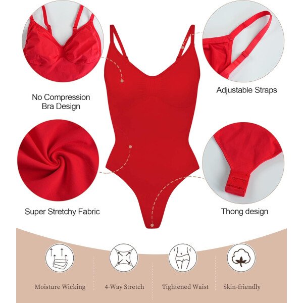 SHAPERX - Body tipo faja moldeadora para mujer, con control de abdomen, sin costuras, para moldear la cintura, compresión del cuerpo - Image 66