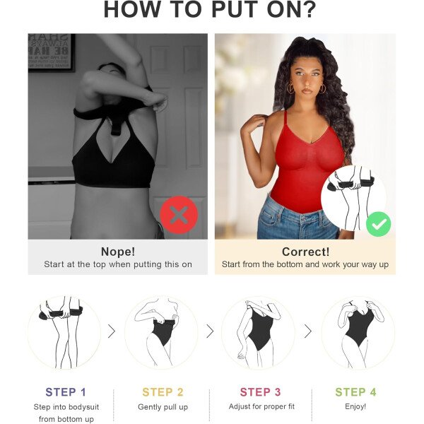 SHAPERX - Body tipo faja moldeadora para mujer, con control de abdomen, sin costuras, para moldear la cintura, compresión del cuerpo - Image 68