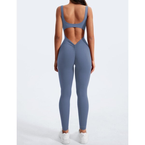 YEOREO Overol sin mangas para mujer, sexy, sin espalda, para gimnasio, bodycon, Lizvette, espalda en V, fruncido, overol - Image 17