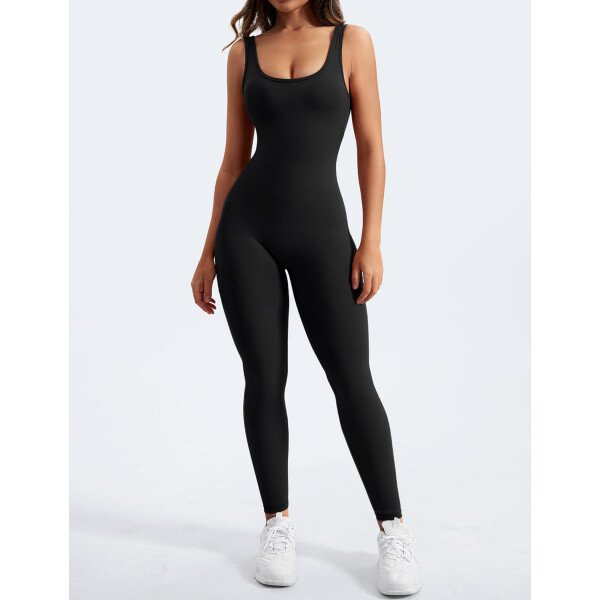 YEOREO Overol sin mangas para mujer, sexy, sin espalda, para gimnasio, bodycon, Lizvette, espalda en V, fruncido, overol - Image 25