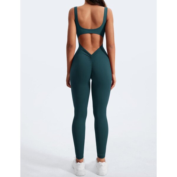 YEOREO Overol sin mangas para mujer, sexy, sin espalda, para gimnasio, bodycon, Lizvette, espalda en V, fruncido, overol - Image 27