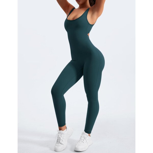 YEOREO Overol sin mangas para mujer, sexy, sin espalda, para gimnasio, bodycon, Lizvette, espalda en V, fruncido, overol - Image 28