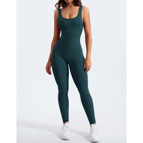 YEOREO Overol sin mangas para mujer, sexy, sin espalda, para gimnasio, bodycon, Lizvette, espalda en V, fruncido, overol - Image 30