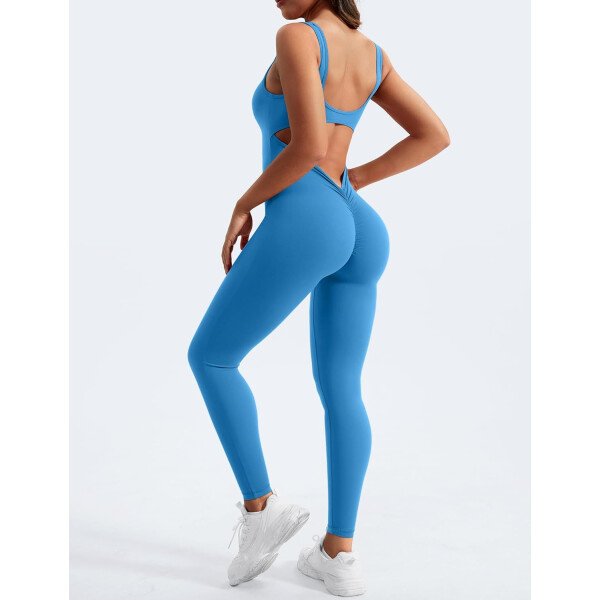 YEOREO Overol sin mangas para mujer, sexy, sin espalda, para gimnasio, bodycon, Lizvette, espalda en V, fruncido, overol - Image 34