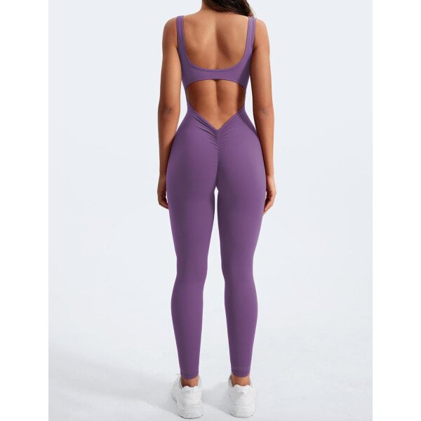 YEOREO Overol sin mangas para mujer, sexy, sin espalda, para gimnasio, bodycon, Lizvette, espalda en V, fruncido, overol - Image 37