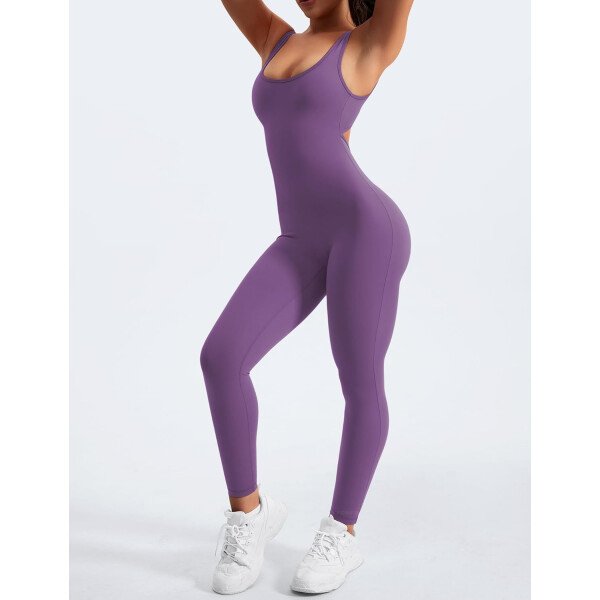 YEOREO Overol sin mangas para mujer, sexy, sin espalda, para gimnasio, bodycon, Lizvette, espalda en V, fruncido, overol - Image 38