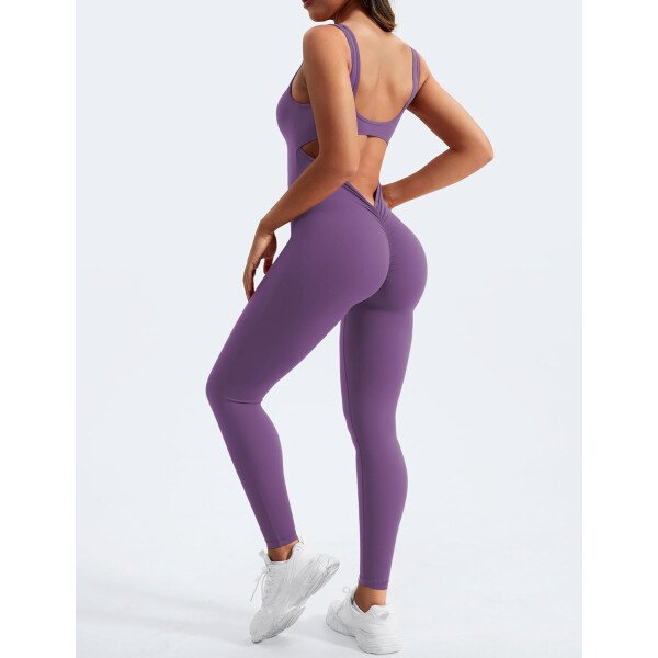 YEOREO Overol sin mangas para mujer, sexy, sin espalda, para gimnasio, bodycon, Lizvette, espalda en V, fruncido, overol - Image 39